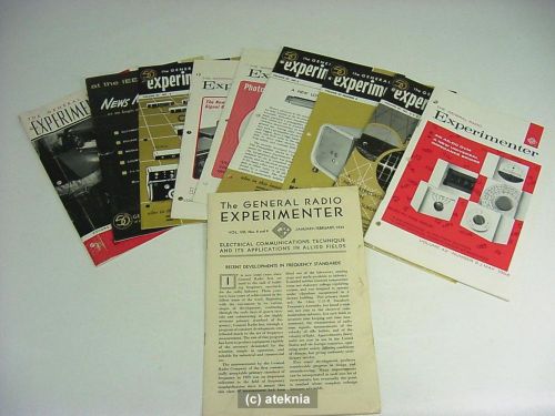 The General Radio Experimenter 10 Issues of GR GenRad App Note Cira 1934 &amp; 60s