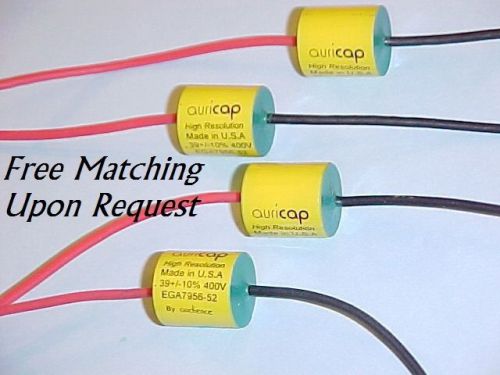 0.39uf at 400v audience auricap metallized polyproylene film capacitors: qty=4 for sale