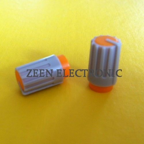 2 x Knob Grey with Orange Mark for Potentiometer Pot HJ106  - FREE SHIPPING