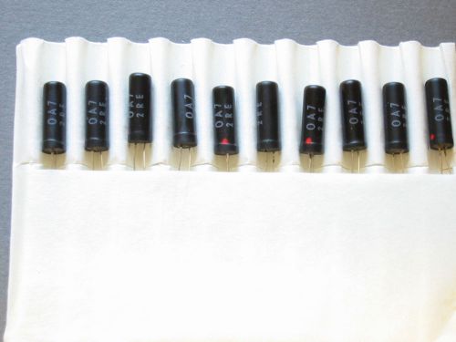 10 pcs. OA7 gold bonded germanium diodes - black glass case - for chrystal radio