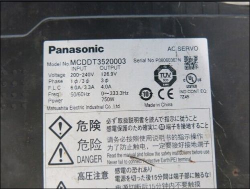 Used PANASONIC Servo Driver MCDDT3520003 Tested