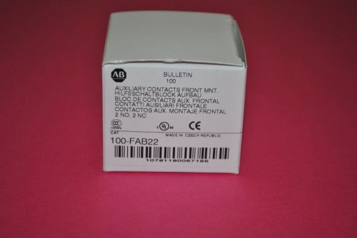 100-FAB22 ALLEN BRADLEY  AUXILIARY CONTACTS  2 NO 2 NC SERIES B NIB