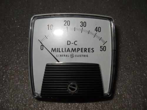 (J1-1) 1 NEW GENERAL ELECTRIC 50-162129GBZZ2 0-50 DC MILLIAMP PANEL METER