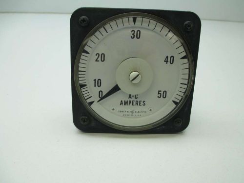 GENERAL ELECTRIC GE 50-103131-LSNT2 0-50 AC AMPERES PANEL METER D394601