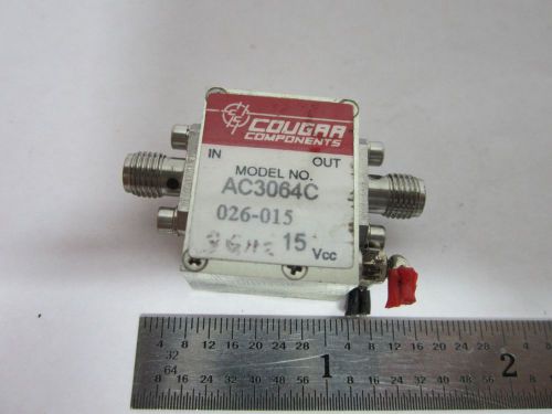 COUGAR COMPONENTS 3 GHz AMPLIFIER AC3064C 18 dB gain RF FREQUENCY BIN#B2-C-82