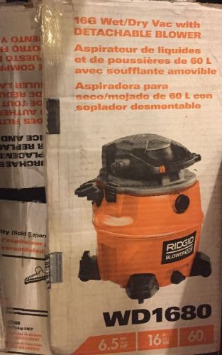 Ridgid WD1680 16 Gallon Contractor Wet/Dry  Blower Vac