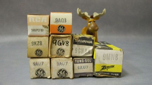 9MN8, 9AQ8, 9AU7, 9GH8A, 9GV8, 9KZ8, 9A8/PCF80 Vacuum Tubes  Lot of 9