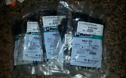 Lot 100 pcs PANDUIT PAN-TY PLC5l-S8-CO Black Clamp Zip Ties w/ SCREW MOUNT