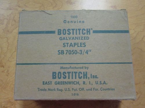 NEW BOSTITCH GALVANIZED SB7050- 3/4&#034; STAPLES 2 boxs of 1000 pcs