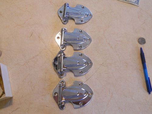 4 Vintage Kason Hdwe. Corp.#139 Cooler/Freezer HINGES,Chrome-plate~Art Deco~NOS