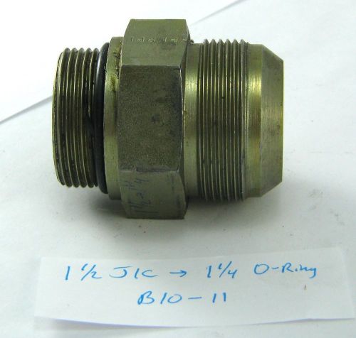 Hydraulic Fitting, Parker 1 1/2&#034; JIC - 1 1/4&#034; O-Ring, 24 JIC-20 SAE/ORB, #B10-11