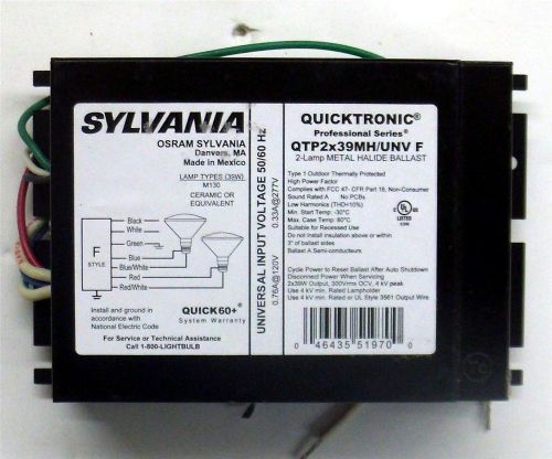 Sylvania 51970 QTP2X39MH UNV F Metal Halide Ballast