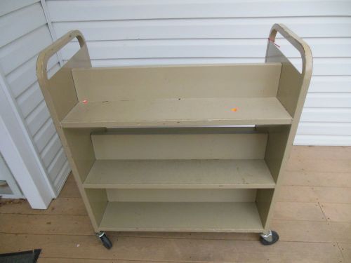 LIBRARY BOOK CART TRUCK HEAVY DUTY METAL 6  SHELF SHELVING ROLLING RACK