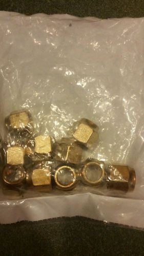 Brass short forged refrigeration nut 1/2&#034; OD tube lot of 10