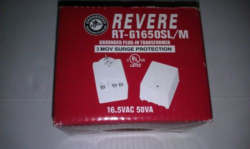 Brand New REVERE RT-G1650SL/M 16.5 VAC 50VA Transformer w/LED &amp; Surge Grounded