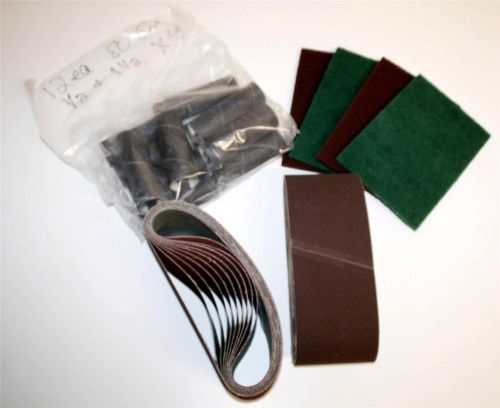 ABRASIVE SANDING BELT Lot 20 TOAL 4 x 24&#034; 50 / 180 GRIT WOODWORKING SUPPLY NOS