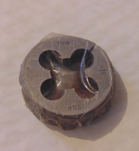 NEW 11/16-16 Threading Die, 11/16 - 16 Thread, 2&#034; OD,HSS  #02