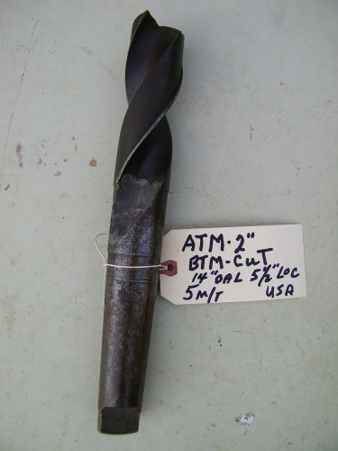 ATM- #5 M/T - DRILL BIT- BTM CUT - 2 FLT. 2&#034;, 14&#034; OAL, 5 1/2&#034; LOC, USA.