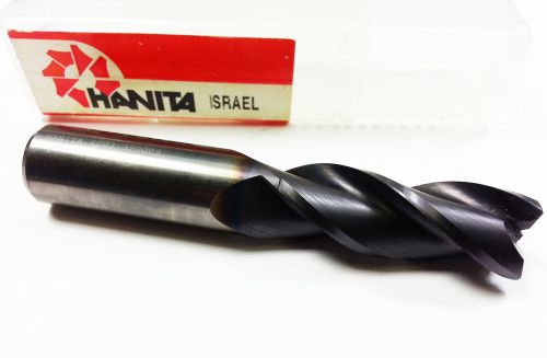 3/4&#034; Hanita 4C03 Carbide 3 Flute .030CR TiALN Long End Mill  (M 747)