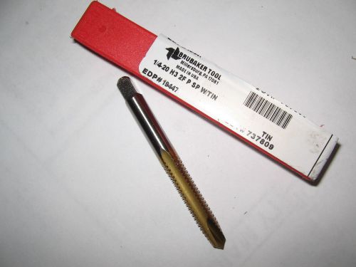 Brubaker Tool, 1/4-20 H3 2FL P SP W/TIN Tap,