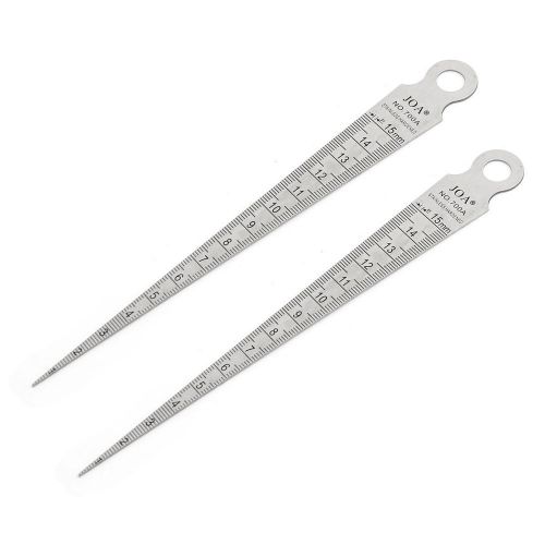 2 Pcs Gap Hole Taper Gauge Metric Stainless Hardened 1-15mm Measure Tool