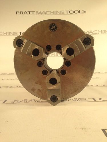 Wow 8&#034; 3 jaw scrolling chuck w/ 2&#034; hole thru with reversable jaws d1-5 camlock for sale