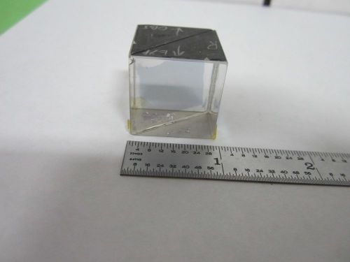 OPTICAL BEAM SPLITTER CUBE [dirty/ shadow in middle] LASER OPTICS BIN#L9-39