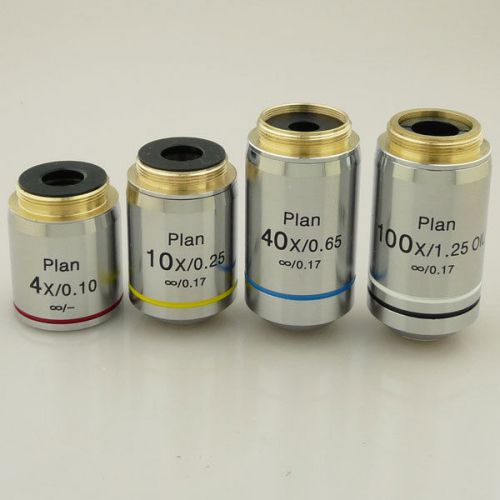 4X 10X 40X 100X INFINITY PLAN ACHROMATIC MICROSCOPE OBJECTIVE INFINITE LENS $295