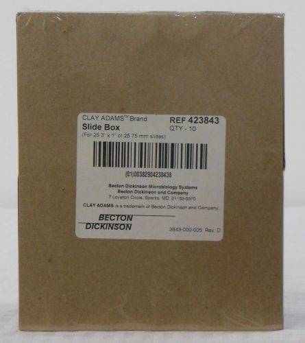 Becton dickinson 423843 clay adams slide box for 25x75mm slides, qty: 10 for sale