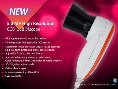 New! 5.0mp left/right eye lamp iriscope iris analyzer iridology camera +software for sale
