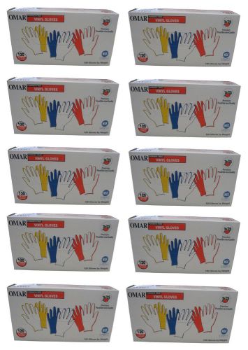 10 Pack 120 Large Omar Powder Free Vinyl Gloves