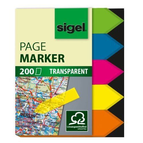 Sigel HN613 12x45mm Film Arrow PageMarkers - Green/Blue/Pink/Yellow/Orange