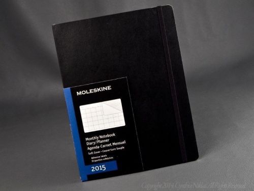 Moleskine 2015 monthly planner agenda travel extra large soft cover 7 1/2 &#034; x 9 3/4 &#034; for sale