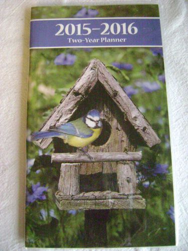 BRAND NEW 2015-2016 2 YEAR BIRDHOUSE CALENDAR DATE ORGANIZER FOR PURSE 6.5&#034;X 3.5