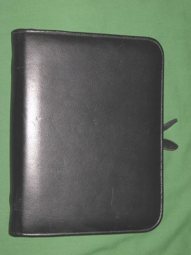 DESK ~1.0&#034;~ Black LEATHER Day Timer Planner BINDER Classic Franklin Covey 9190