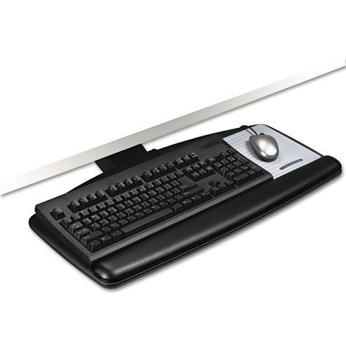 3M Positive Locking Keyboard Tray, Standard Platform, 21-3/4&#034;&#034; Track, Black