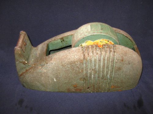L@@k * vintage 1940&#039;s green cast iron art deco scotch cellophane tape dispenser for sale
