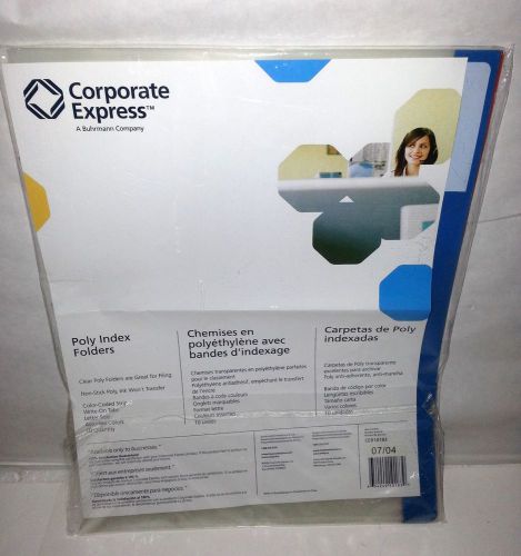 10 PACK CORPORATE EXPRESS POLY INDEX POCKET PRESENTATION COLOR FOLDER  NEW