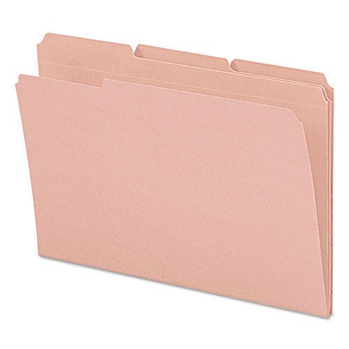 File Folders, 1/3 Cut, Reinforced Top Tab, Legal, Pink,100/Box