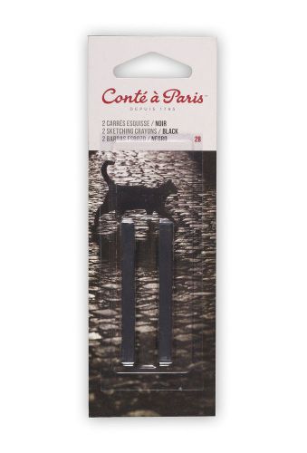 NEW Conte a Paris 2B 2 Count Sketching Crayons, Black