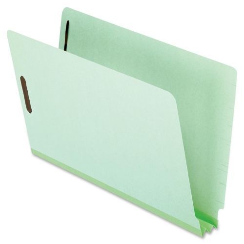 ESSH2502F13 End Tab Folders, 2&#034; Exp, 2 Fasteners, Legal, Green