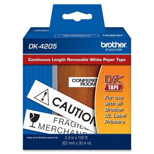 Brother continuous tape roll, - 2.5  width x 1200  length - 1 roll - white for sale