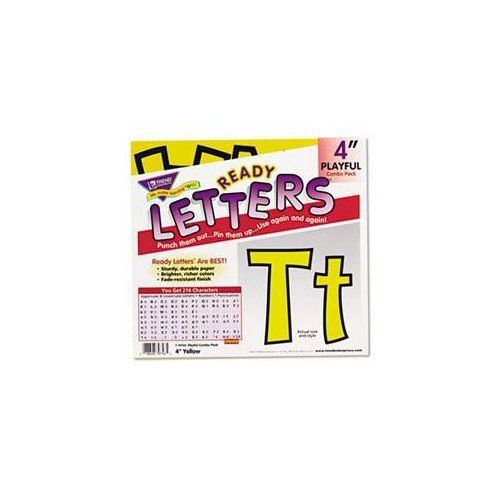 Trend playful combo pack ready letters - 4&#034; - yellow (t79743) for sale