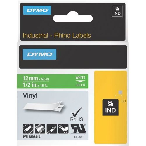 DYMO 1805414 RHINO 1/2&#034; GREEN VINYL-12MM