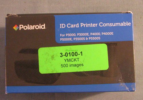 GENUINE POLAROID ID CARD PRINTER CONSUMABLE 3-0100-1 YMCKT 500 IMAGES P3000 NEW