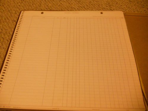 Vintage Burroughs Corp. Payroll Journal N332 15 1/2 x 13 1/2 columnar pad