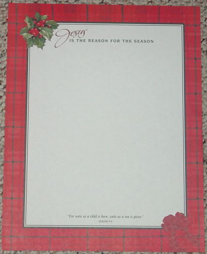 LETTERHEAD COMPUTER STATIONARY JESUS REASON SEASON 8 SHEETS OPEN UNUSED