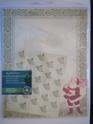 *NEW* ~ 50 Luxury Christmas &#034;SANTA CLAUS&#034; Computer Stationery Sheets &amp; Seals