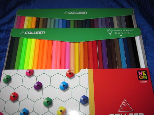 COLLEEN 60 Colors box of 60 NEON Coloured Pencils - No 775 -