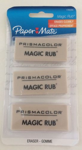 3Pack Paper Mate Prismacolor Magic Rub Erasers Brand New